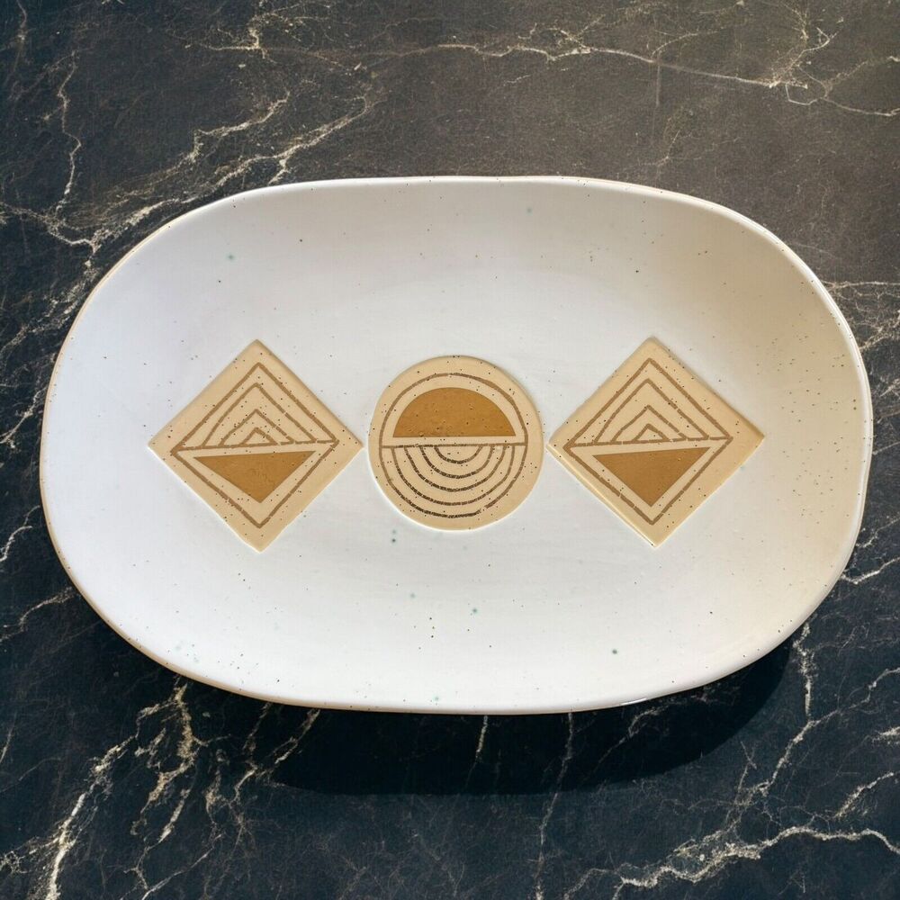 Cathy Terepocki Ceramics for Anthropologie Ontario Stoneware Platter Gold Beige